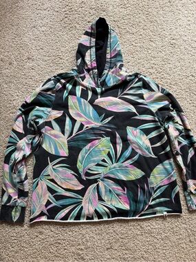 Torrid Tropical Leaf Print Hooded Pullover